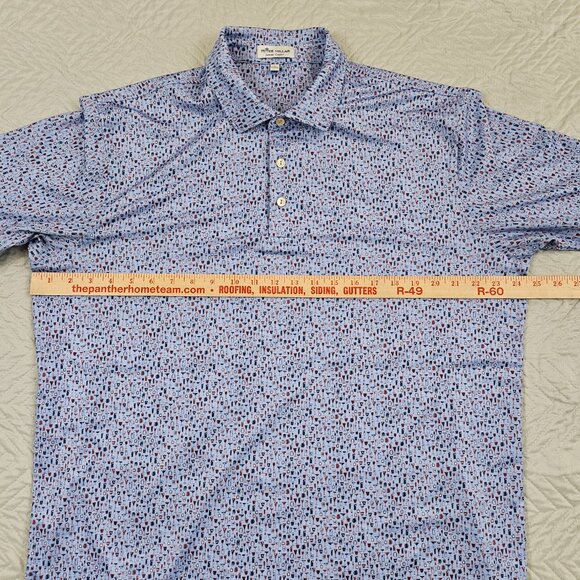 Peter Millar Shirt Mens L Summer Comfort Geometric Polo Golf Cocktails Party - Picture 5 of 9